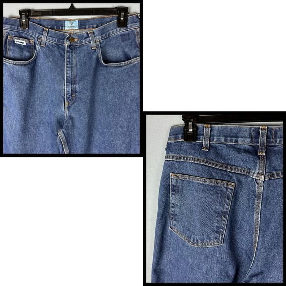 Tyndale Mens Relaxed FR Jeans 36X34 Flame Resistant Blue Denim Arc Rated 15.3 - Picture 3 of 7